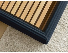 Letto matrimoniale in blu scuro imbottito con spazio contenitivo con griglia inclusa 160x200 cm Jade – Bobochic Paris