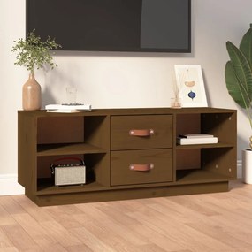 Mobile Porta Tv Ambra 100x34x40 Cm İn Legno Massello Di Pino /