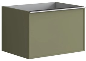Mobile da bagno sotto lavabo Pixel frame verde laccato opaco L 60 x H 40 x P 45.5 cm 2 cassetti, lavabo non incluso