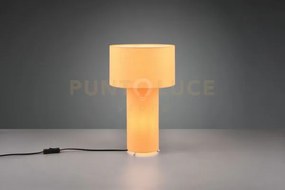 Bale lampada da tavolo base illuminata e paralume tessuto giallo h....