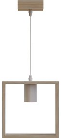 Aigostar - Lampadario sospeso in legno con cavo, 1xE27/60W/230V, pino