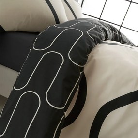 Biancheria da letto nera e beige 200x200 cm Linear Curve - Catherine Lansfield