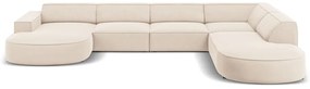 Divano angolare in velluto beige (a U) Jodie - Micadoni Home