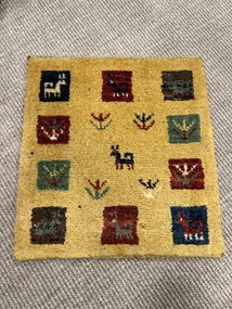 Gabbeh Tappeto persiano 40x40 Giallo (Iran) Annodato A Mano