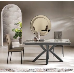 Tavolo cucina allungabile 240 cm piano grčs porcellanato Grigio JACKY