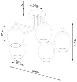 Sollux SL.1145 - Lampadario a stelo FILLAN 5xE27/60W/230V nero