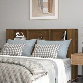 Testiera Letto Con Scomparti Rovere Marrone 180x18,5x104,5 Cm /