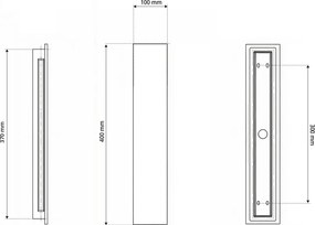 Applique da parete in cemento 40cm per Strisce LED Bidirezionale