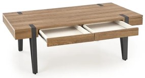 Tavolino TULUZA 41x120 cm oro noce/nero