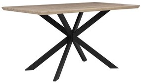 Tavolo da pranzo in legno chiaro e nero 140 x 80 cm SPECTRA Beliani