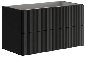 Mobile da bagno sotto lavabo Opera antracite opaco L 89.5 x H 50 x P 45.5 cm 2 cassetti, lavabo non incluso