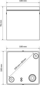 Applique da soffitto Quadrata GU10 IP54 in Alluminio e Vetro - Corten