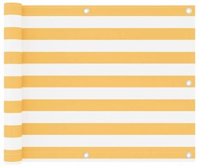 Paravento Da Balcone Bianco E Giallo 75x300 Cm Tessuto Oxford /