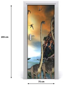 Adesivo per porta Dinosauri 75x205 cm
