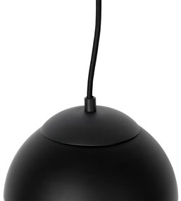 Lampada a sospensione retrò nera con vetro trasparente 20 cm - Eclipse