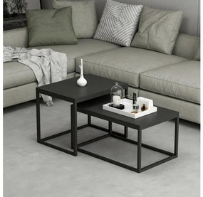 SET 2x Tavolino LEKA nero