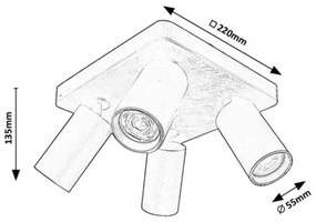 Rabalux 73088 - Faretto YORLI 4xGU10/7W/230V bianco