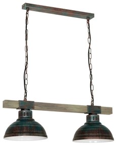 Lampadario a sospensione con catena HAKON 2xE27/60W/230V patina