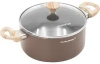 Casseruola 16 cm marrone scritta Cooking Therapy con coperchio