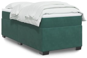Giroletto A Molle Con Materasso Verde Scuro 90x200 Cm Velluto /