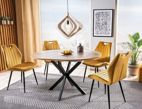 Tavolo Gaston in MDF rovere Artisan – Ø100/135x75 cm