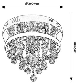 Rabalux 2236 - Plafoniera in cristallo PALLAS LED/20W/230V + 3xE14/40W