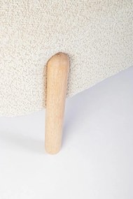 Panca DAYLA in tessuto effetto bouclé naturale e gambe in legno rubberwood