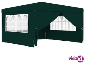 vidaXL Gazebo Professionale con Pareti 4x4 m Verde 90 g/m²