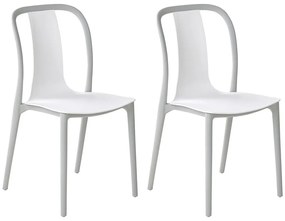 Set di 2 sedie in plastica bianco e grigio SPEZIA Beliani