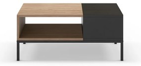 Tavolino in nero-naturale 56x90 cm Cailin - Marckeric