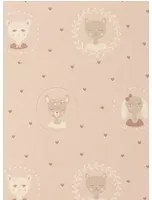 Majvillan Carta da parati Hearts - Dusty Warm Pink