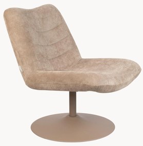 Poltrona lounge girevole in velluto a coste Bubba