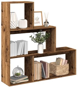 Libreria Divisorio 3ripiani Legno Antico 123x29x123 Truciolato /