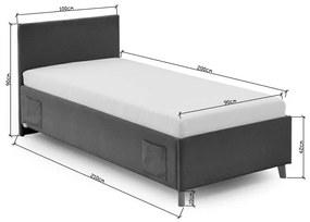 Letto da bambini rosa imbottito con contenitore con rete inclusa 90x200 cm Cool – Meise Möbel