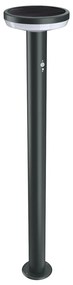Paletto da giardino Solare Nero 80cm con Sensore Movimento e Picchetto Colore Bianco Naturale 4.000K
