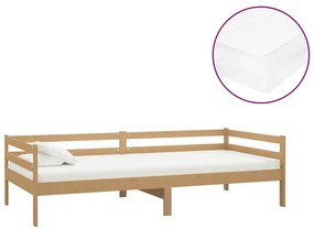 Divano letto con materasso 90x200 cm miele in legno di pino