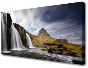 Quadro su tela Paesaggio di montagna della cascata 100x50 cm