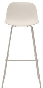 Kave Home - Sgabello Altea beige e gambe in acciaio con finitura beige 75 cm