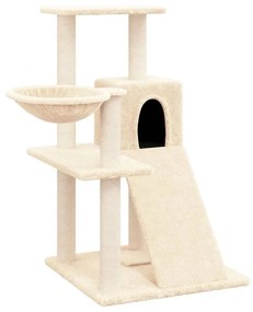 Albero per gatti con tiragraffi in sisal crema 82 cm