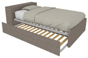 864RK - Letto cameretta 120x190  singolo con elemento contenitore in testata e secondo letto estraibile