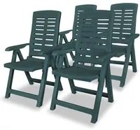 Sedie Reclinabili da Giardino 4 pz in Plastica Verdi 275069