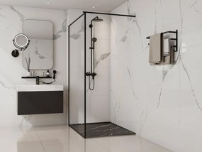 Piatto doccia extrapiatto appoggio o incasso tagliabile 140x90cm Resina SMC Bianco marmorizzato - LYROSA