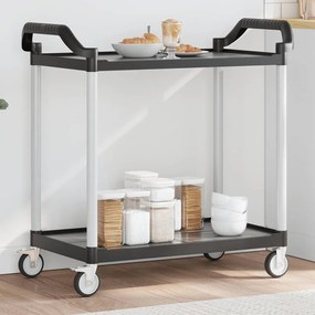 Carrello A 2 Ripiani Nero 99x50x97 Cm İn Alluminio /