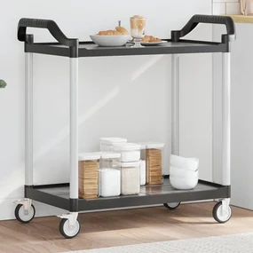 Carrello A 2 Ripiani Nero 99x50x97 Cm İn Alluminio /