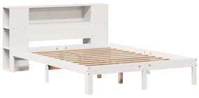 Letto libreria senza materasso bianco 140x200 cm legno di pino