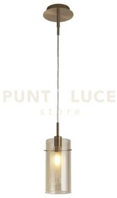 Duo iii pendant - metallo bronzo e bicchiere di champagne