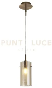 Duo iii pendant - metallo bronzo e bicchiere di champagne