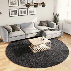 Tappeto Shaggy Pamplona A Pelo Lungo Moderno Antracite Ø 240 Cm /