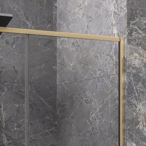 Kamalu - porta doccia 140 cm oro spazzolato altezza 200h | kla4000b