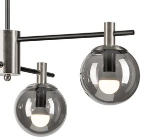 Lampadario a sospensione con supporto rigido LILOU 4xE14/5W/230V cromo opaco/fumé